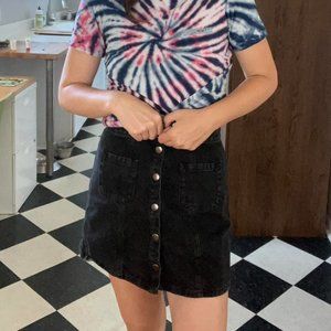 BDG Black Denim Mini Skirt, size medium